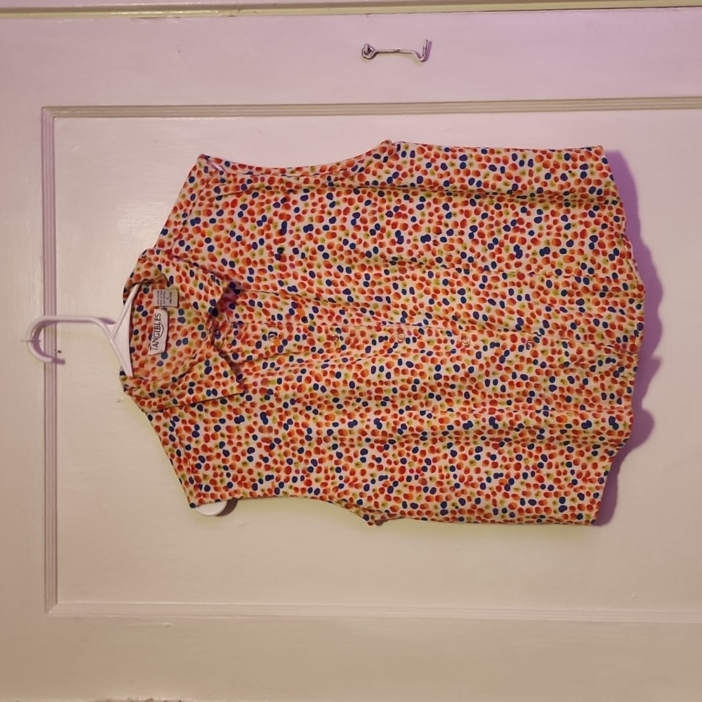 VINTAGE 90s Tangibles Sleeveless Button Down Collared Shirt- L